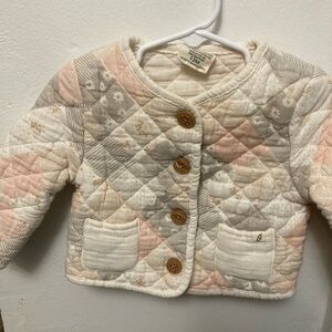 Quilted Baby Jacket with Wooden Buttons